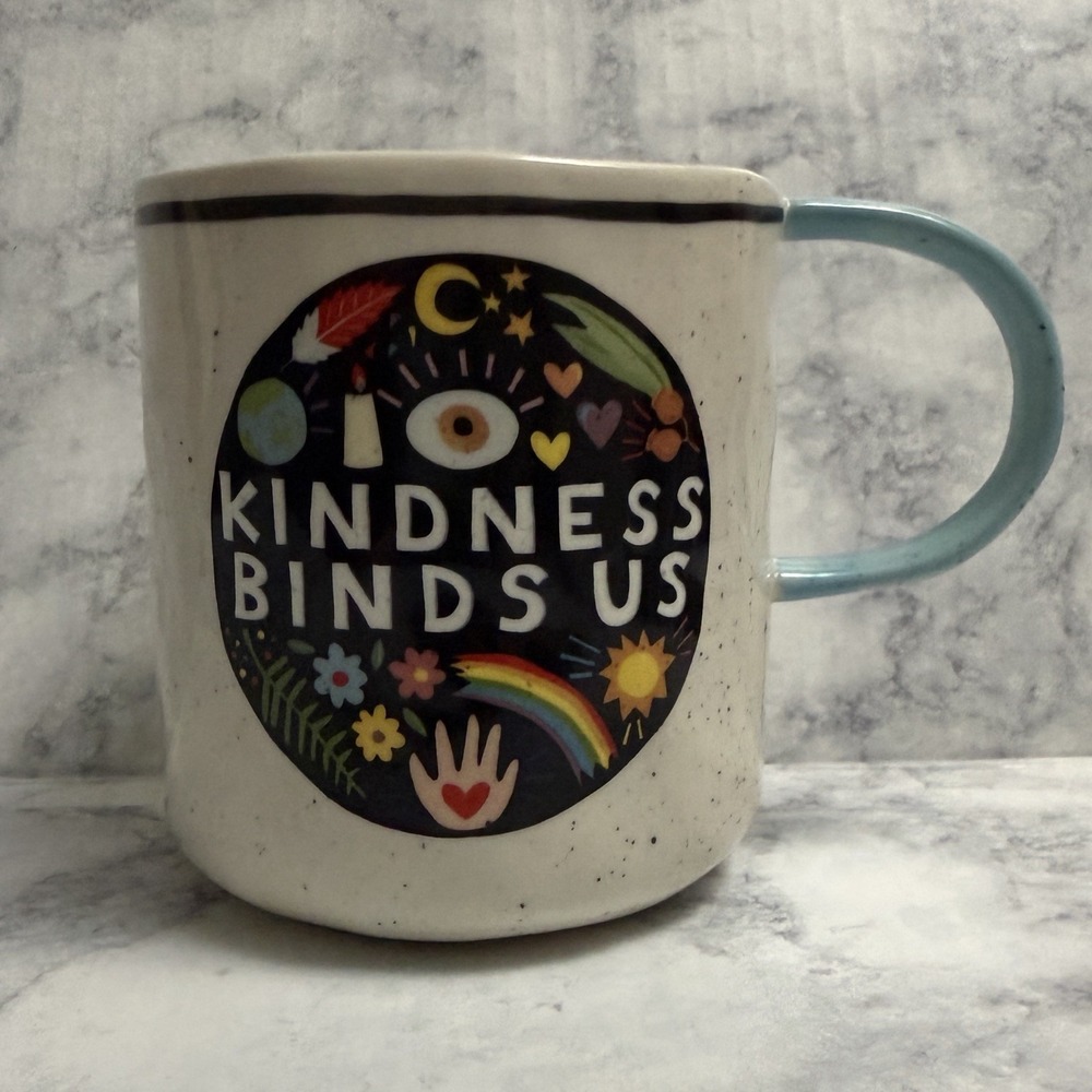 Anthropologie Luke John Matthew Arnold L Kindness Binds Us Rainbow Coffee Mug